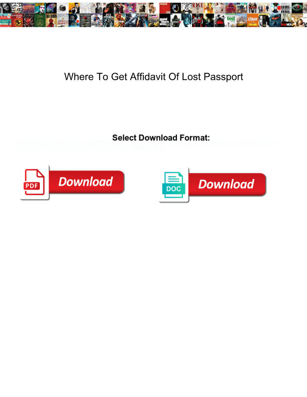 Where to Get Affidavit of Lost Passport