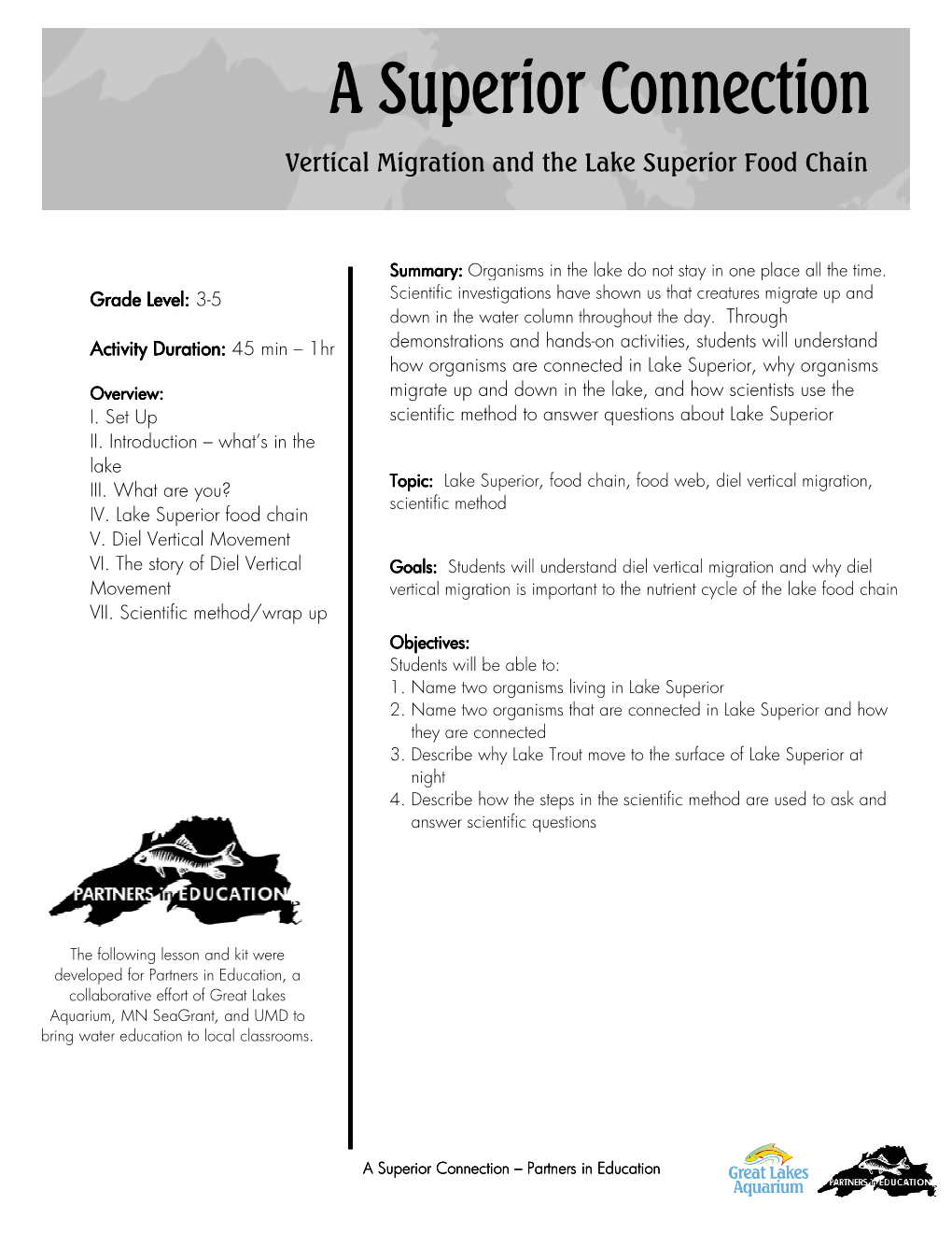 Vertical Migration and the Lake Superior Food Chain