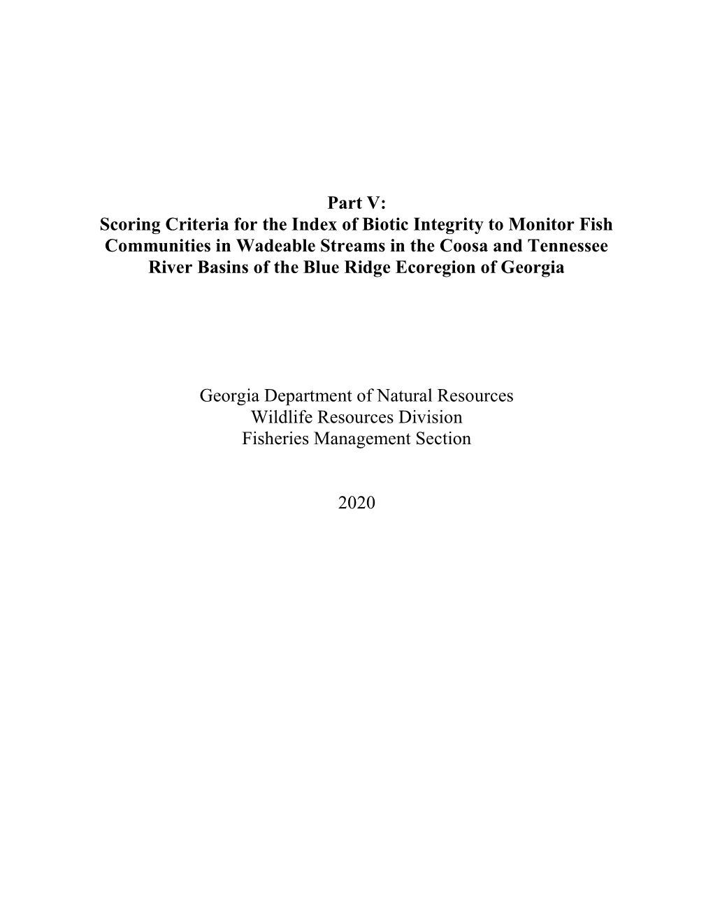 Scoring Criteria for the Index of Biotic