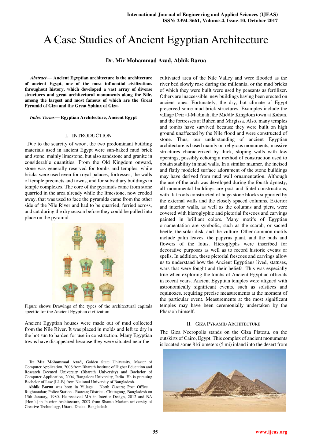 A Case Studies of Ancient Egyptian Architecture