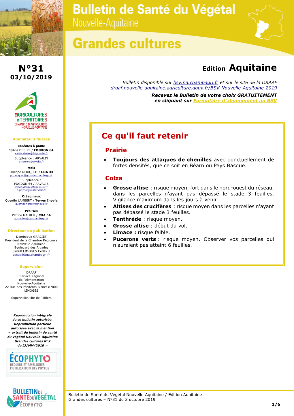 Edition Aquitaine N°31