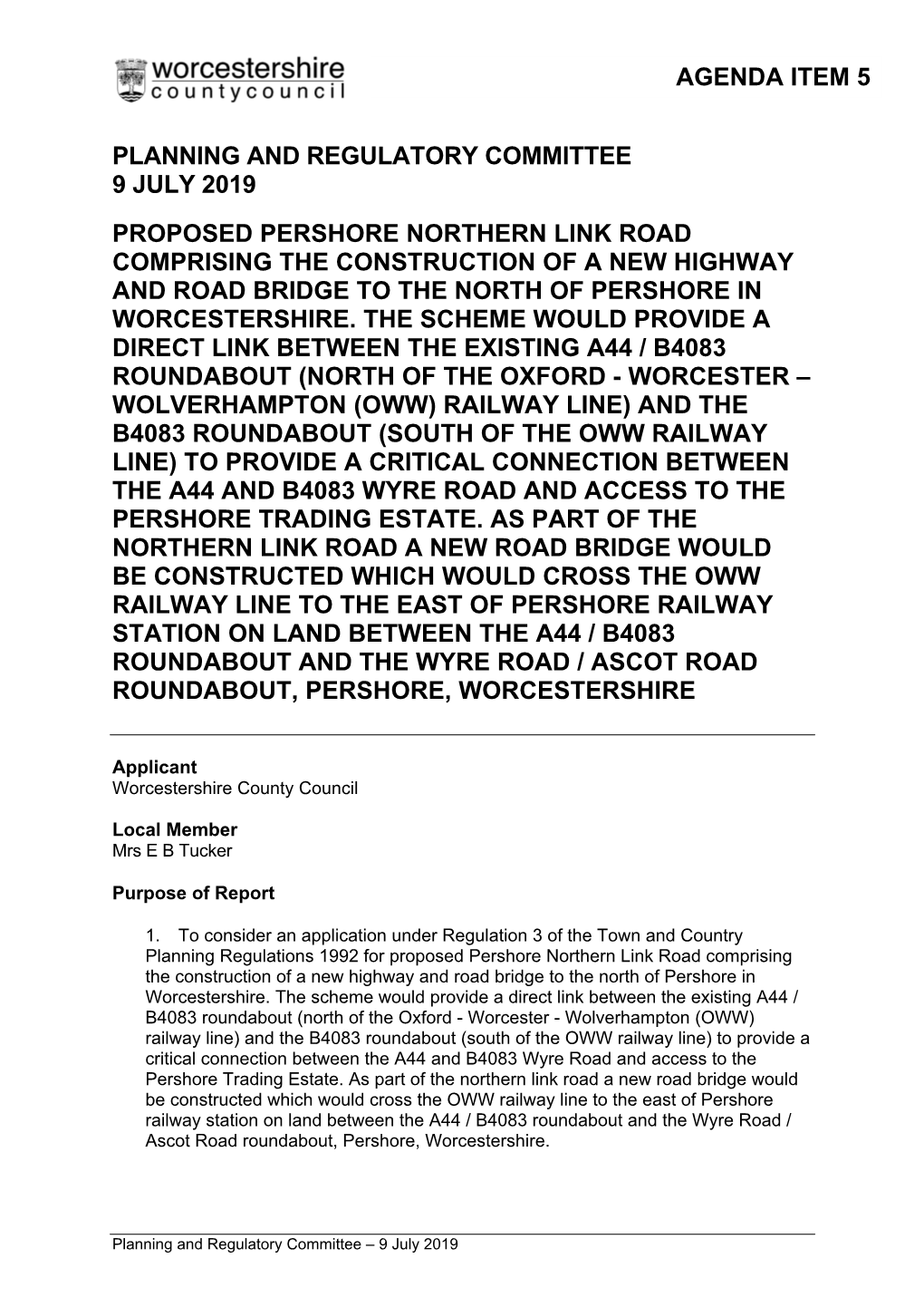 Agenda Item 5 Planning and Regulatory Committee 9