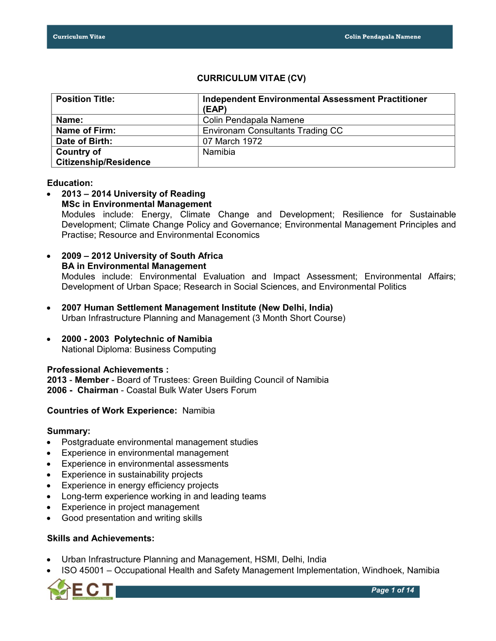 Curriculum Vitae (Cv)