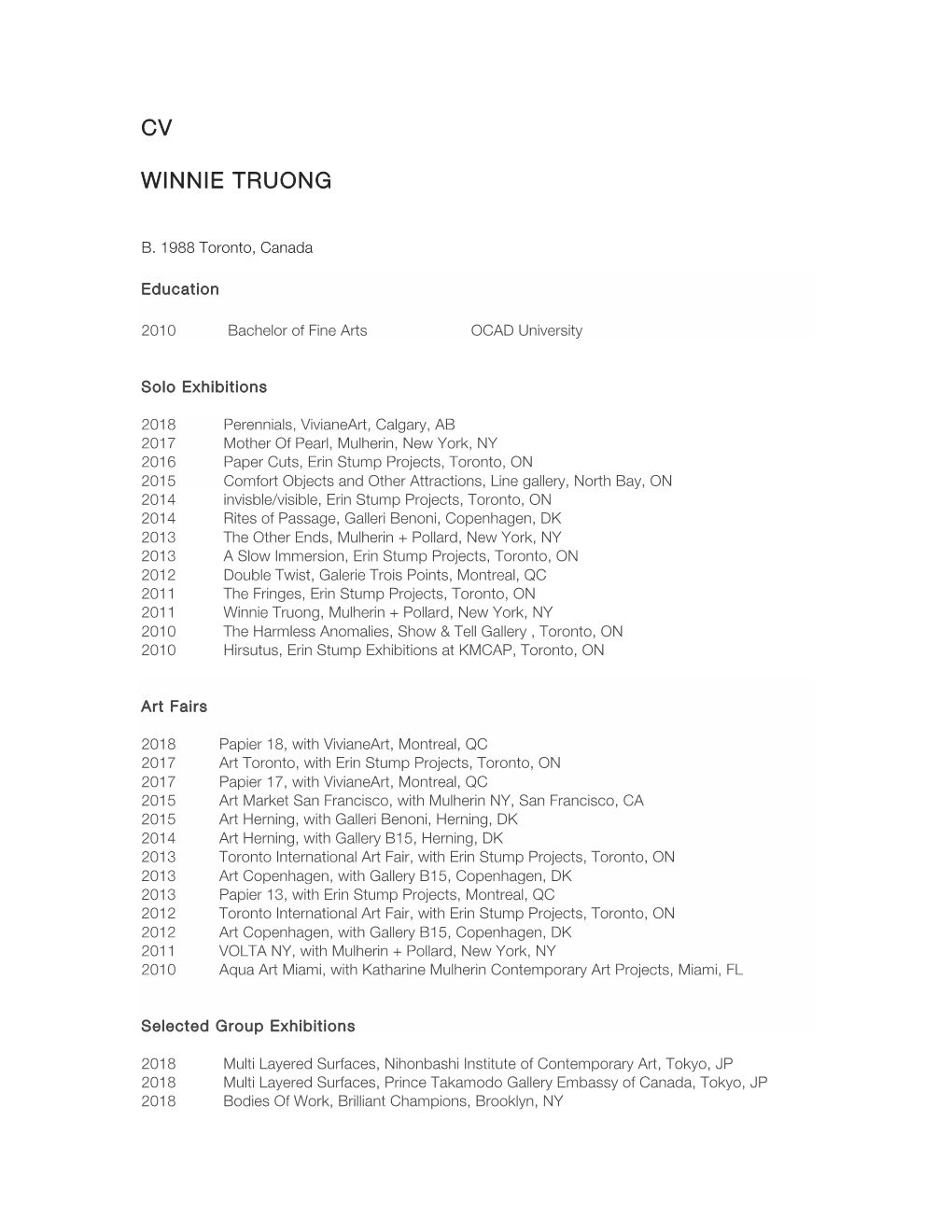 Cv Winnie Truong