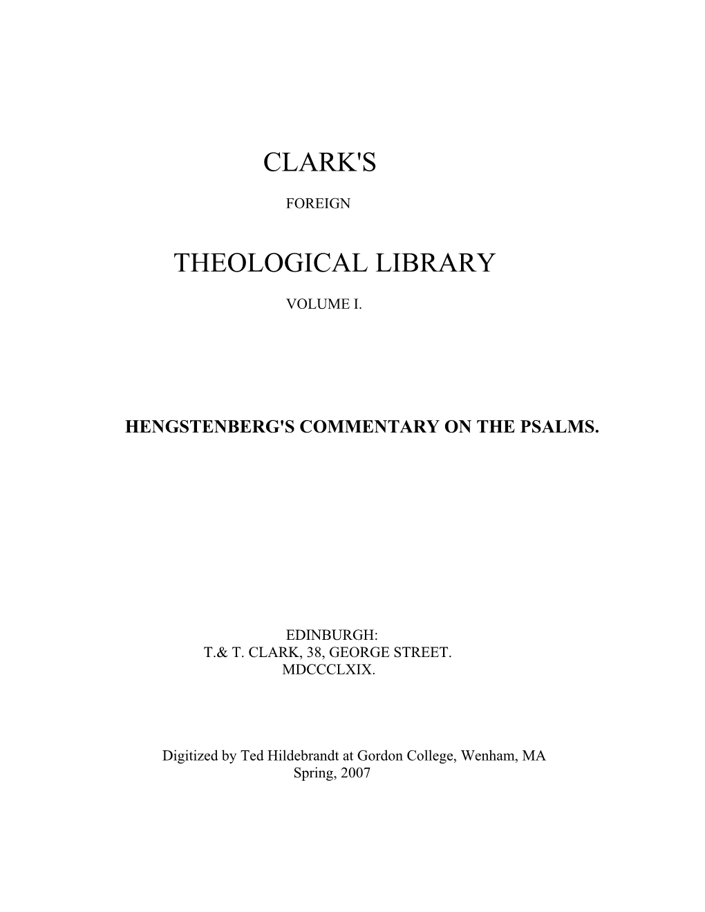 Commentary on the Psalms