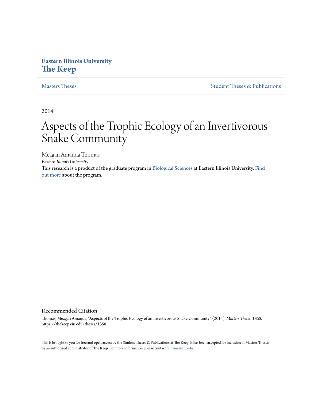 Aspects of the Trophic Ecology of an Invertivorous Snake Community