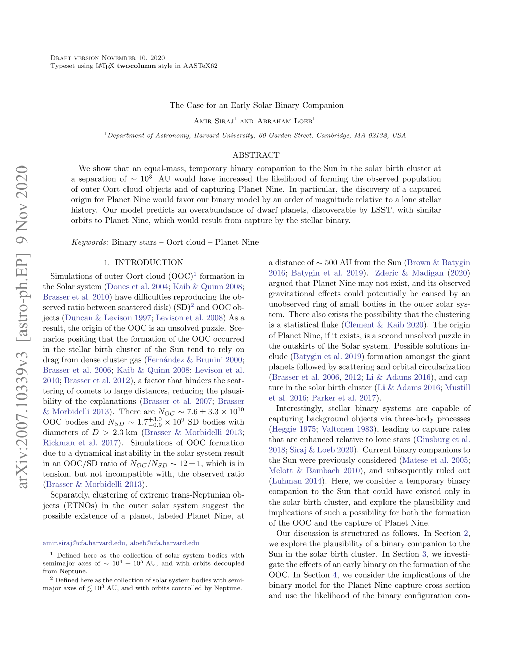 Arxiv:2007.10339V3 [Astro-Ph.EP] 9 Nov 2020