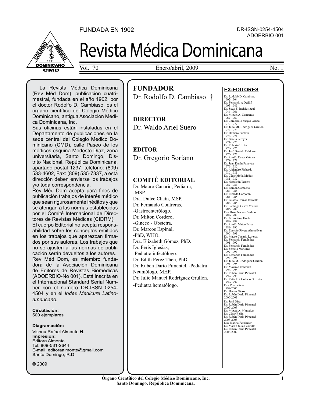 REVISTA MED. Vol. 70