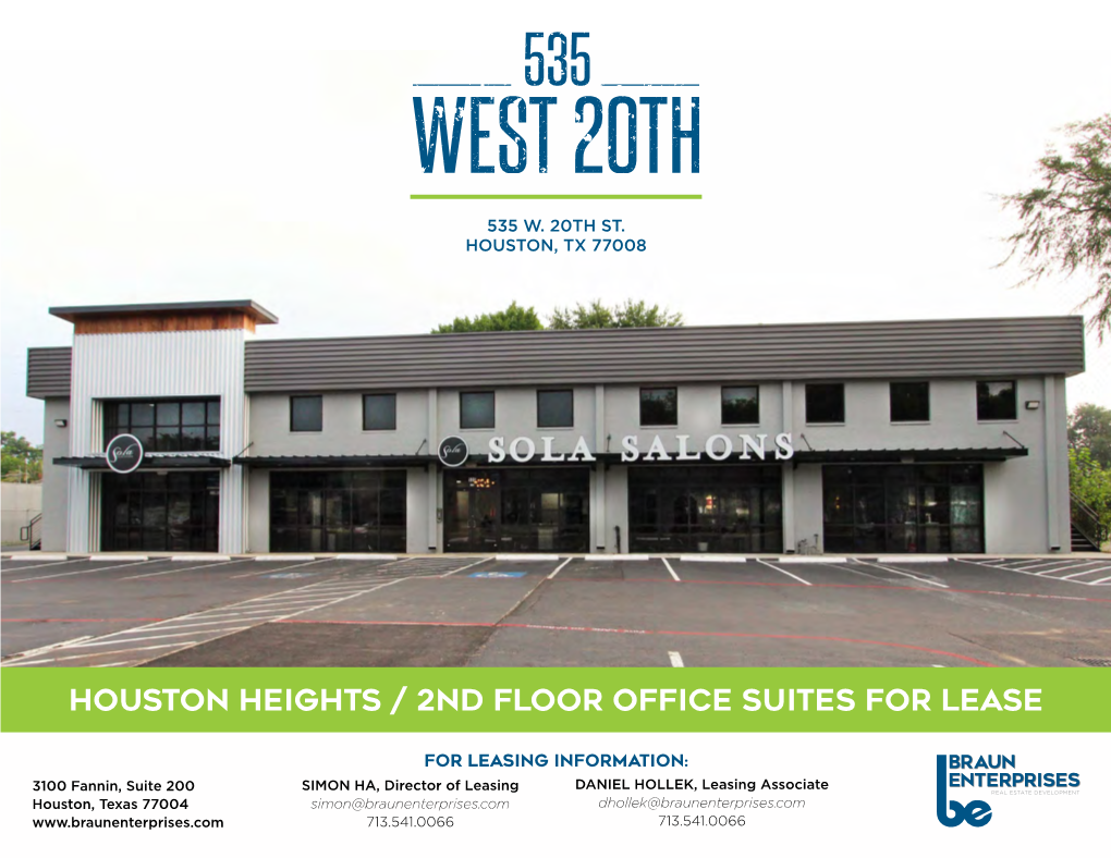 Houston Heights / 2Nd Floor Office Suites for Lease