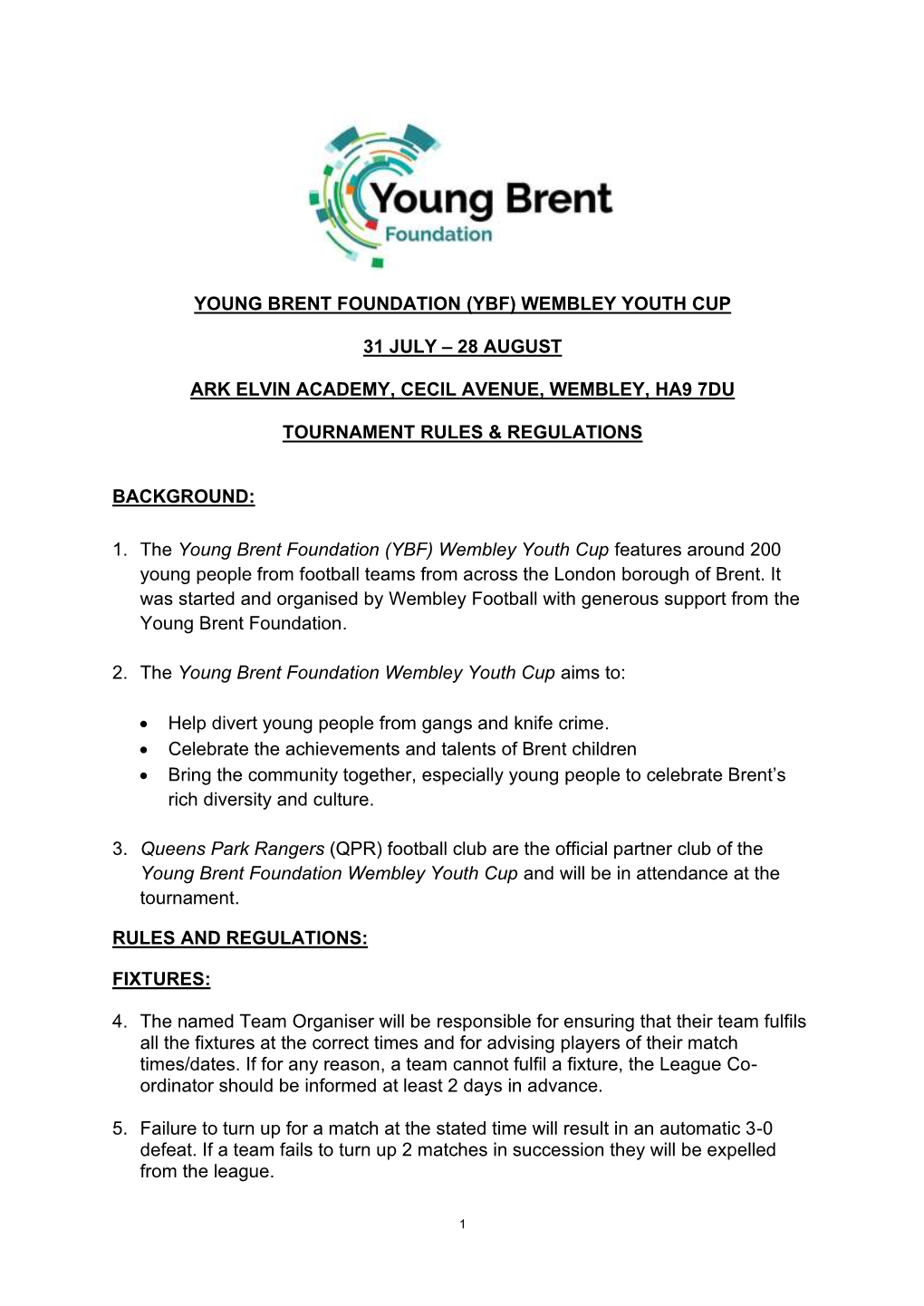 (Ybf) Wembley Youth Cup 31 July