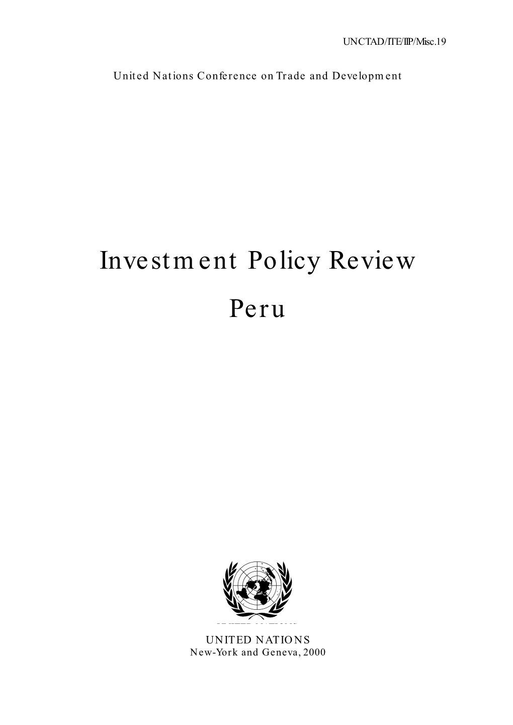 Investment Policy Review Peru