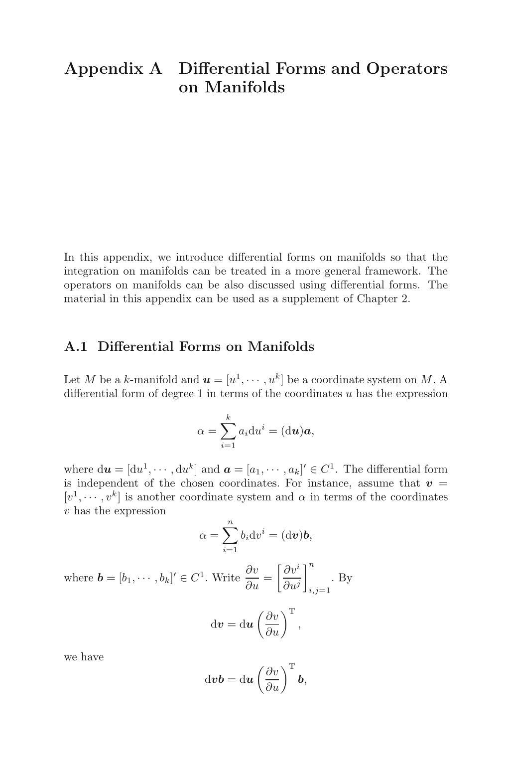 Appendix a Differential Forms and Operators on Manifolds