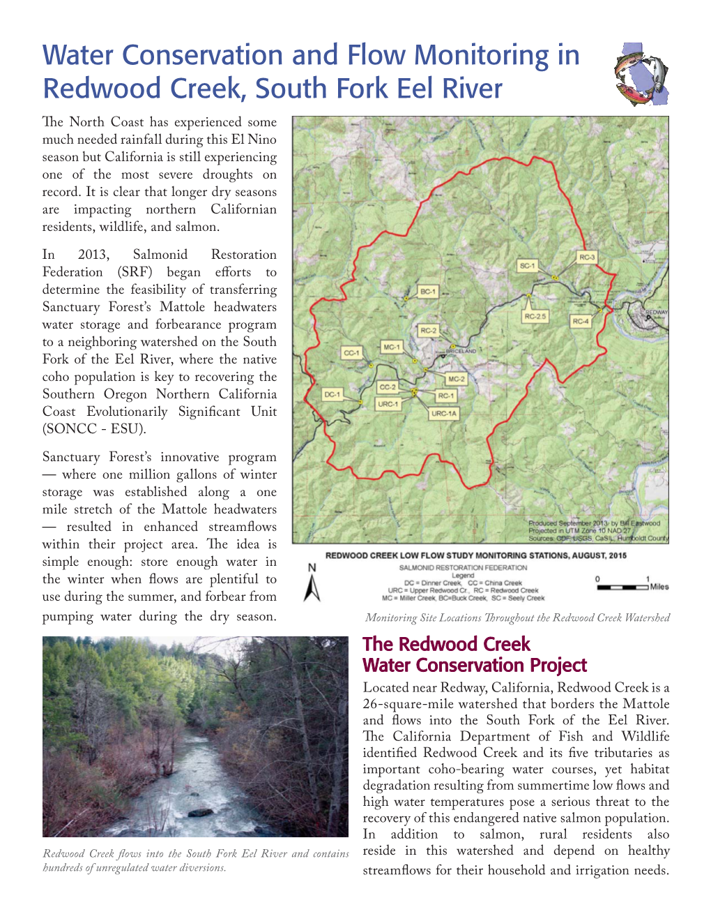 Water Conservation and Flow Monitoring in Redwood Creek, South Fork Eel River