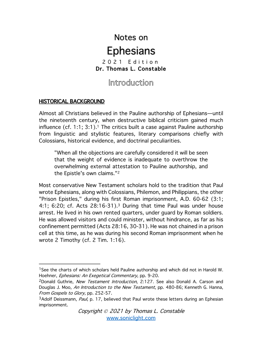 Ephesians 202 1 Edition Dr