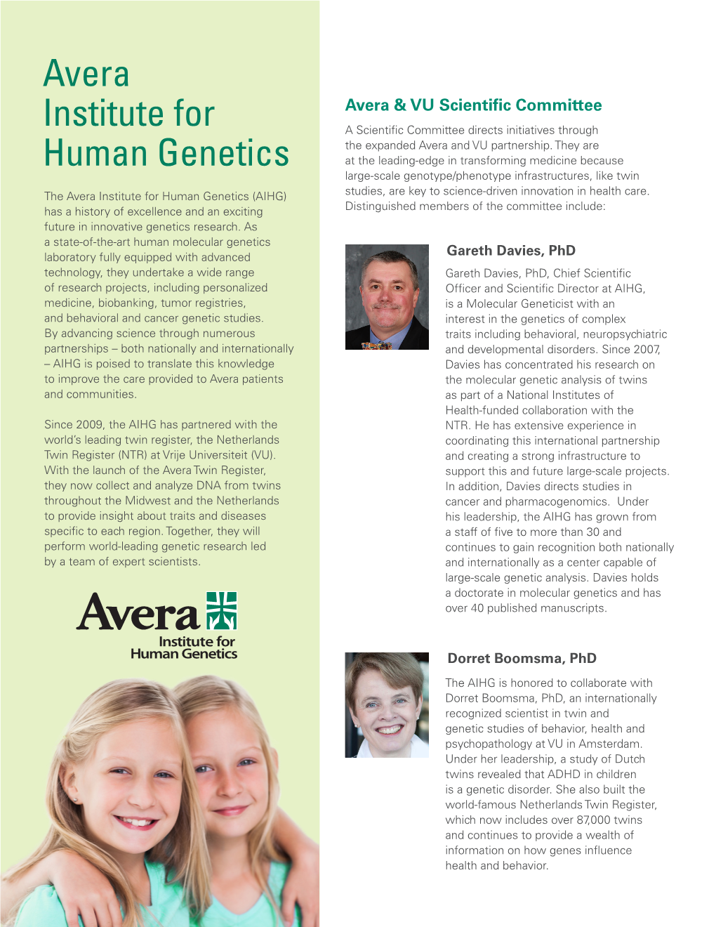 Avera Institute for Human Genetics (AIHG) Studies, Are Key to Science-Driven Innovation in Health Care