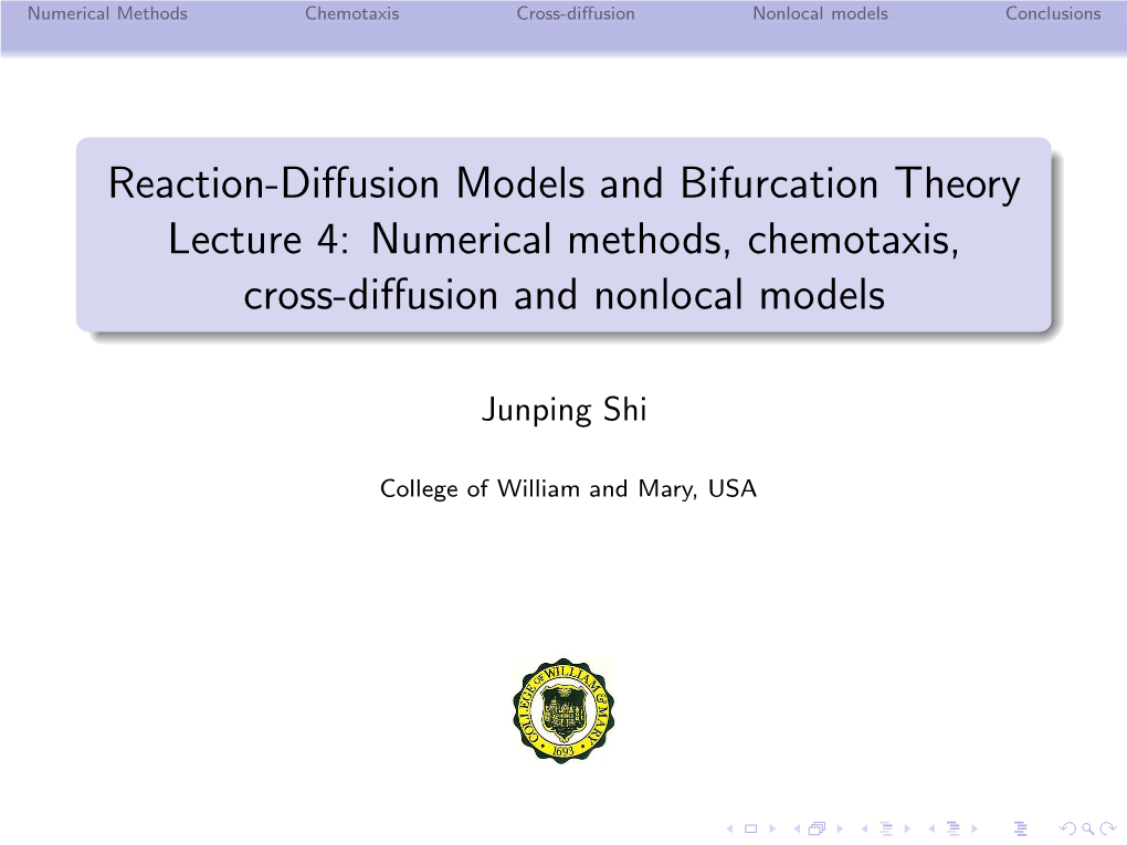 Numerical Methods, Chemotaxis, Cross-Diffusion and Nonlocal Models
