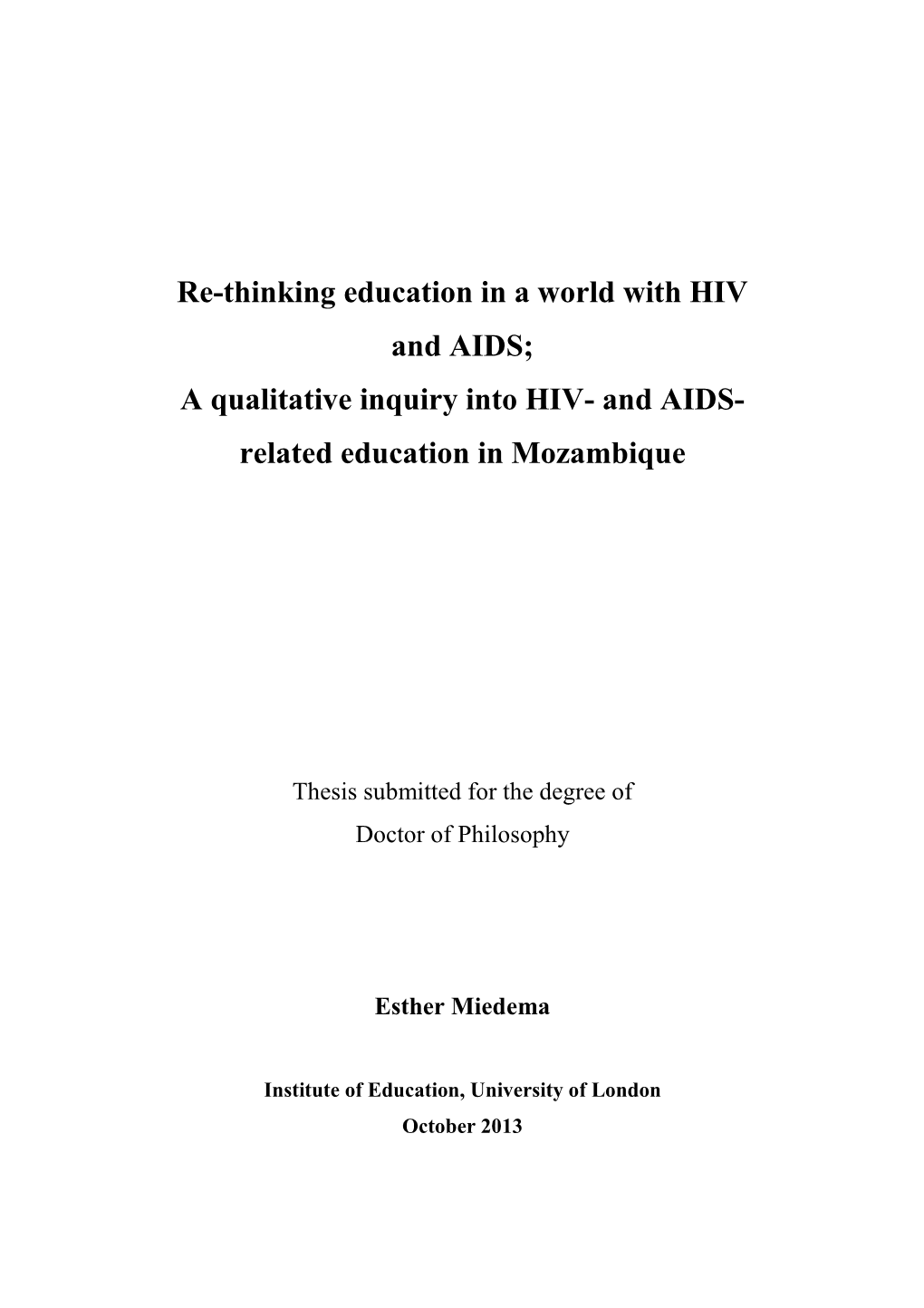 And AIDS- Related Education in Mozambique