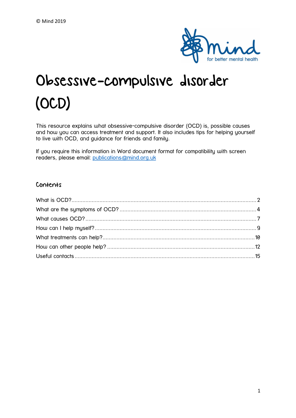 Obsessive-Compulsive Disorder (OCD)