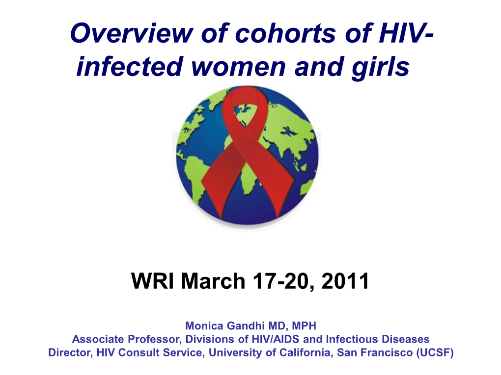Overview of Cohorts of HIV-Infected Women and Girls