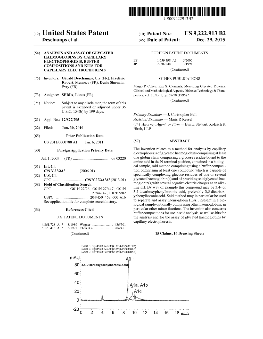 (12) United States Patent (10) Patent No.: US 9.222,913 B2 Deschamps Et Al