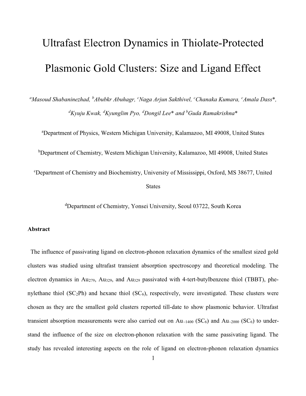 Ultrafast Electron Dynamics in Thiolate-Protected Plasmonic Gold