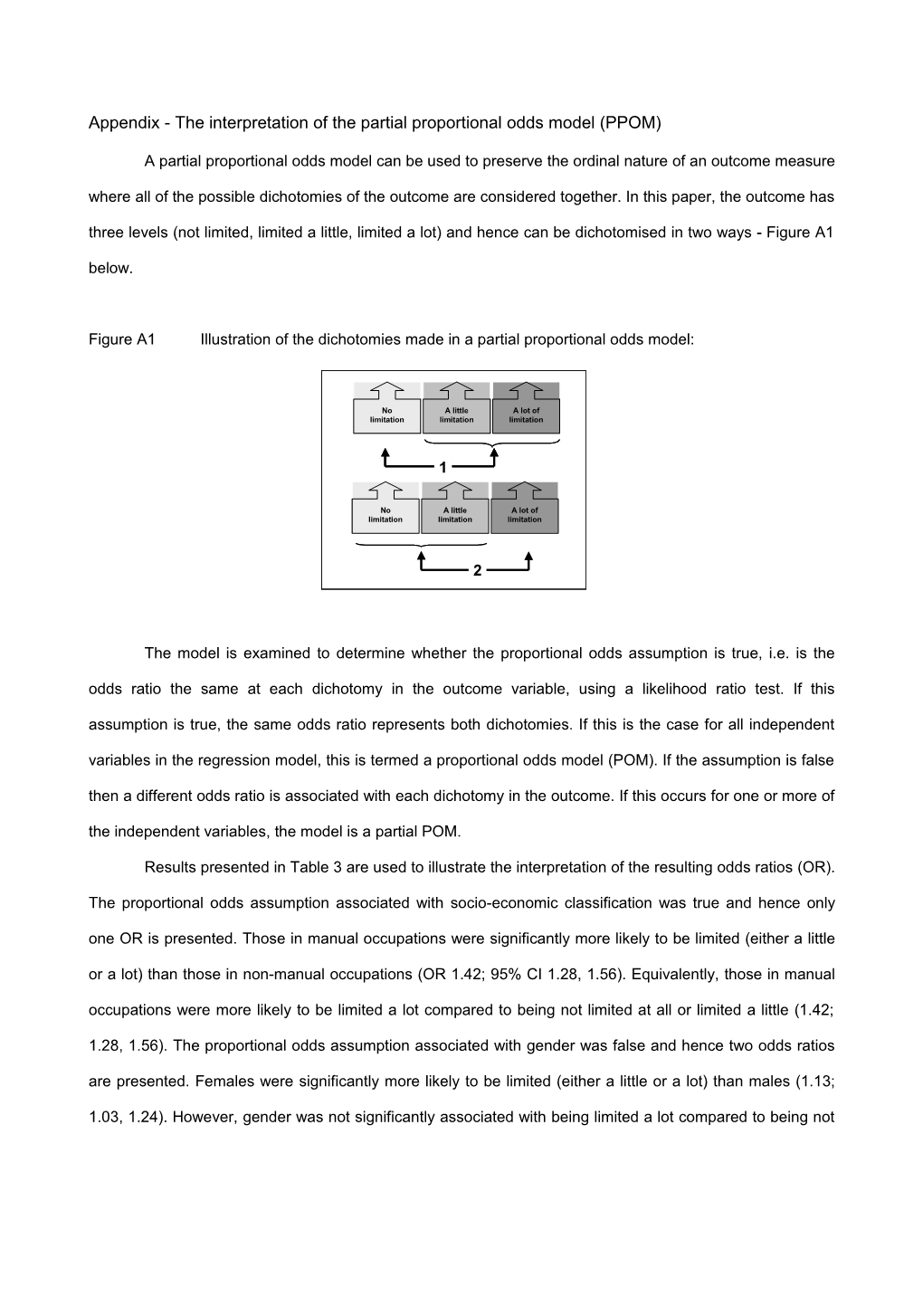 Appendix - the Interpretation of the Partial Proportional Odds Model (PPOM)