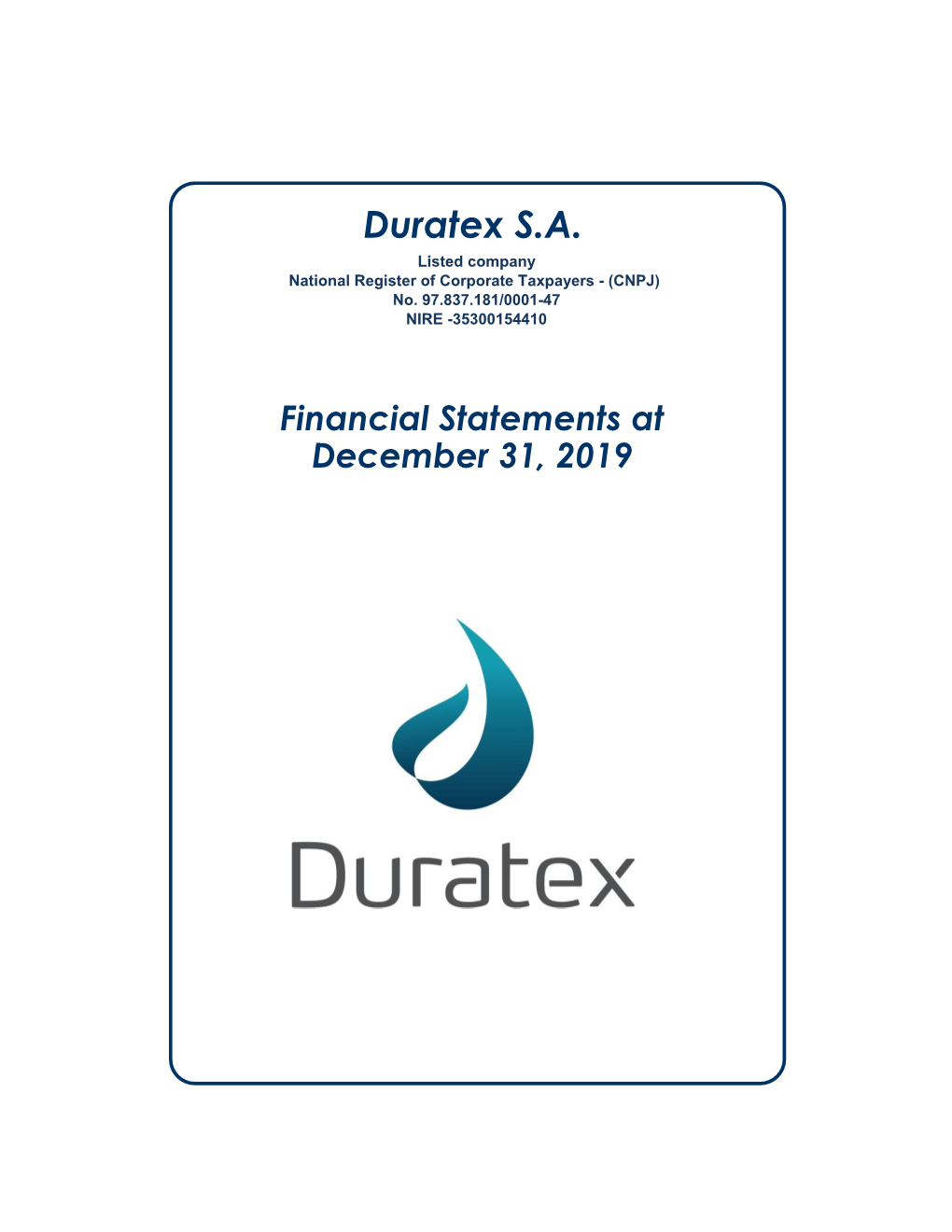 Duratex S.A. Listed Company National Register of Corporate Taxpayers - (CNPJ) No