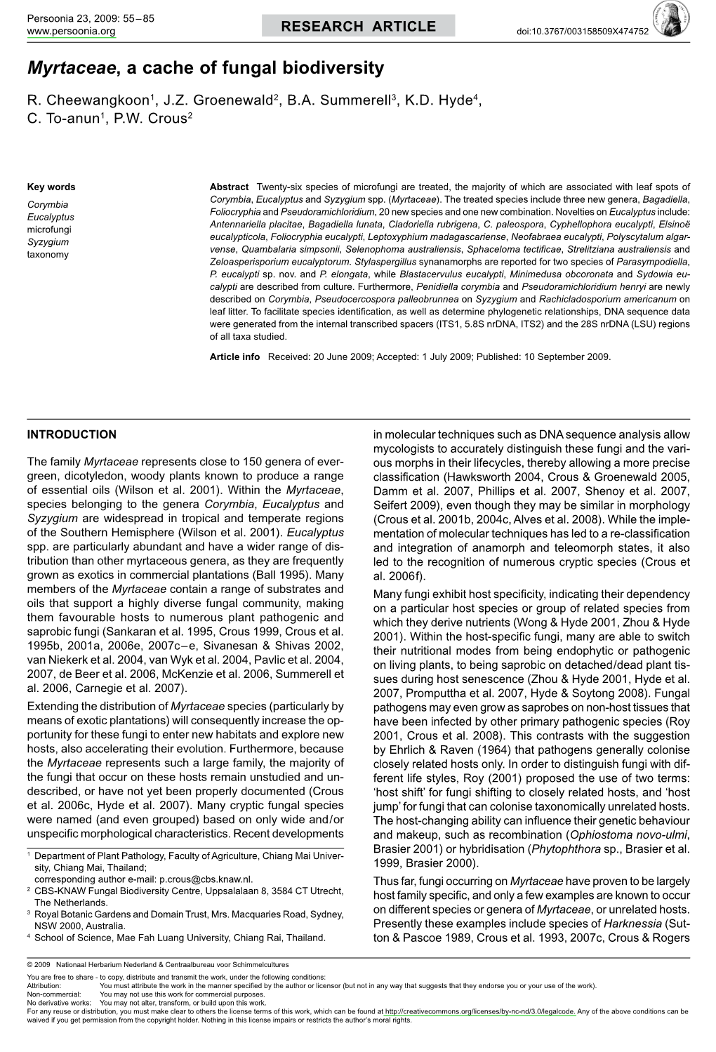 &lt;I&gt;Myrtaceae&lt;/I&gt;, a Cache of Fungal Biodiversity