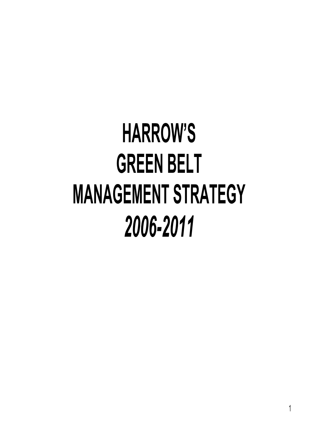 Harrow's Green Belt Management