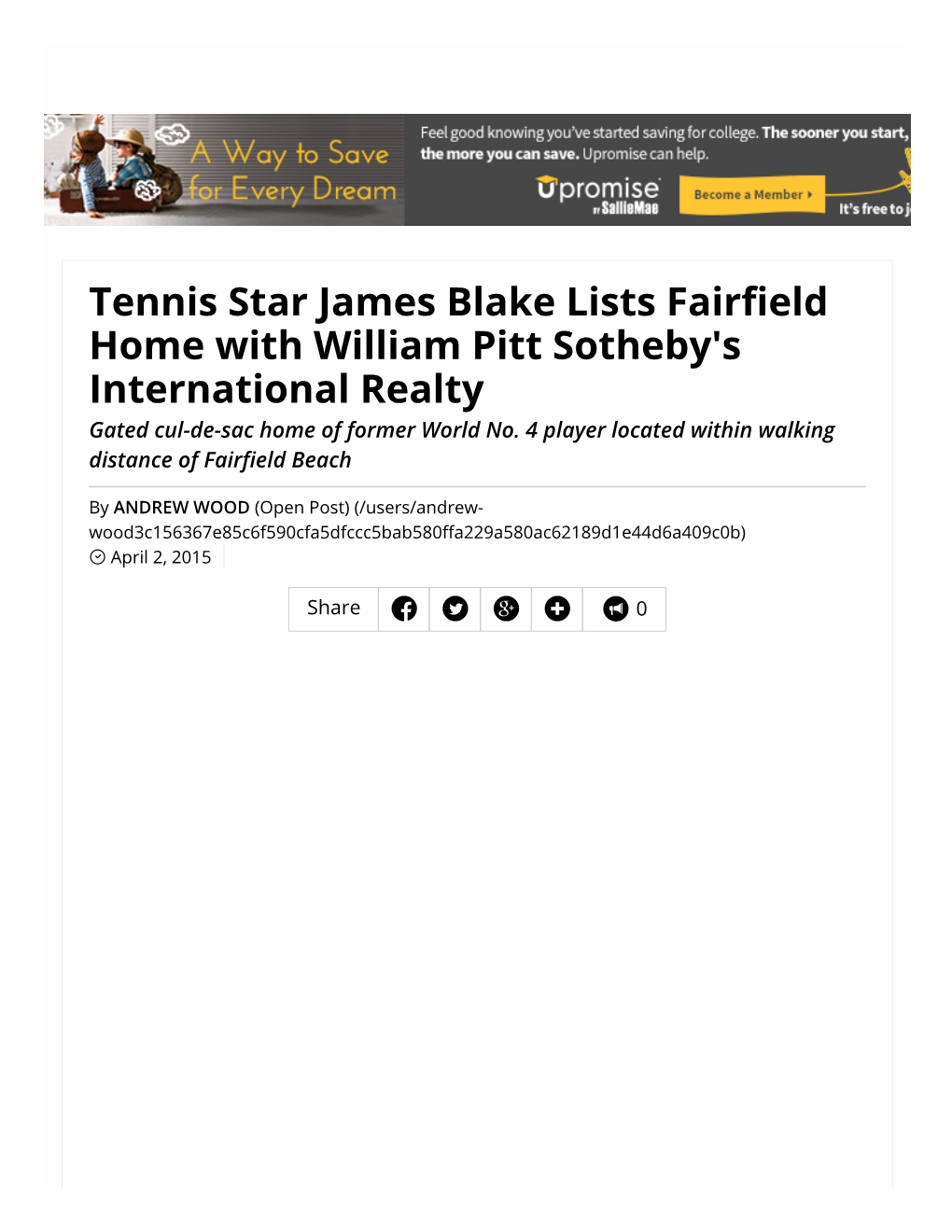 Tennis Star James Blake Lists Fairfield Home with William Pitt Sotheby's International Realty | Fairfield, CT Patch