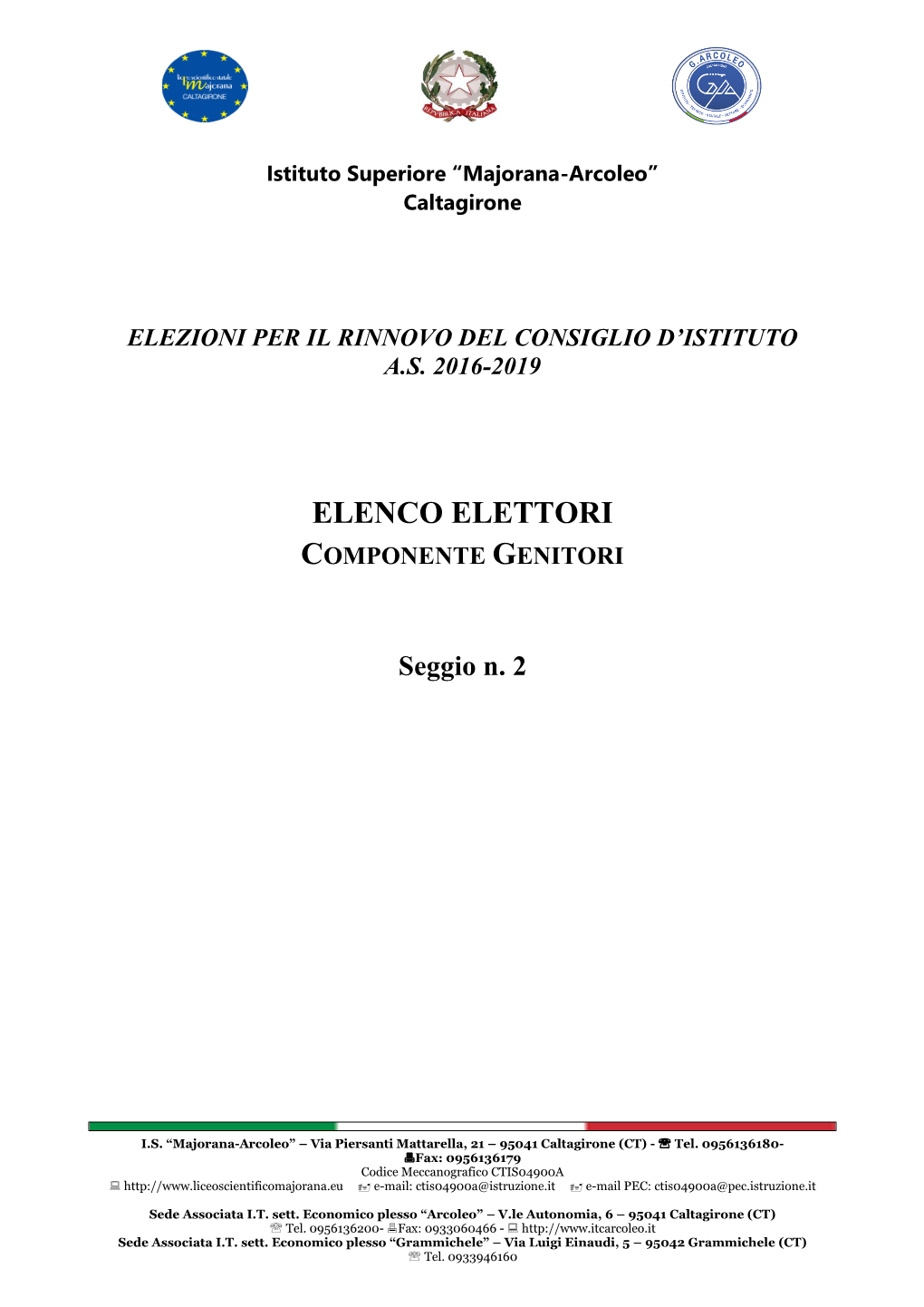 Elenco Elettori Componente Genitori