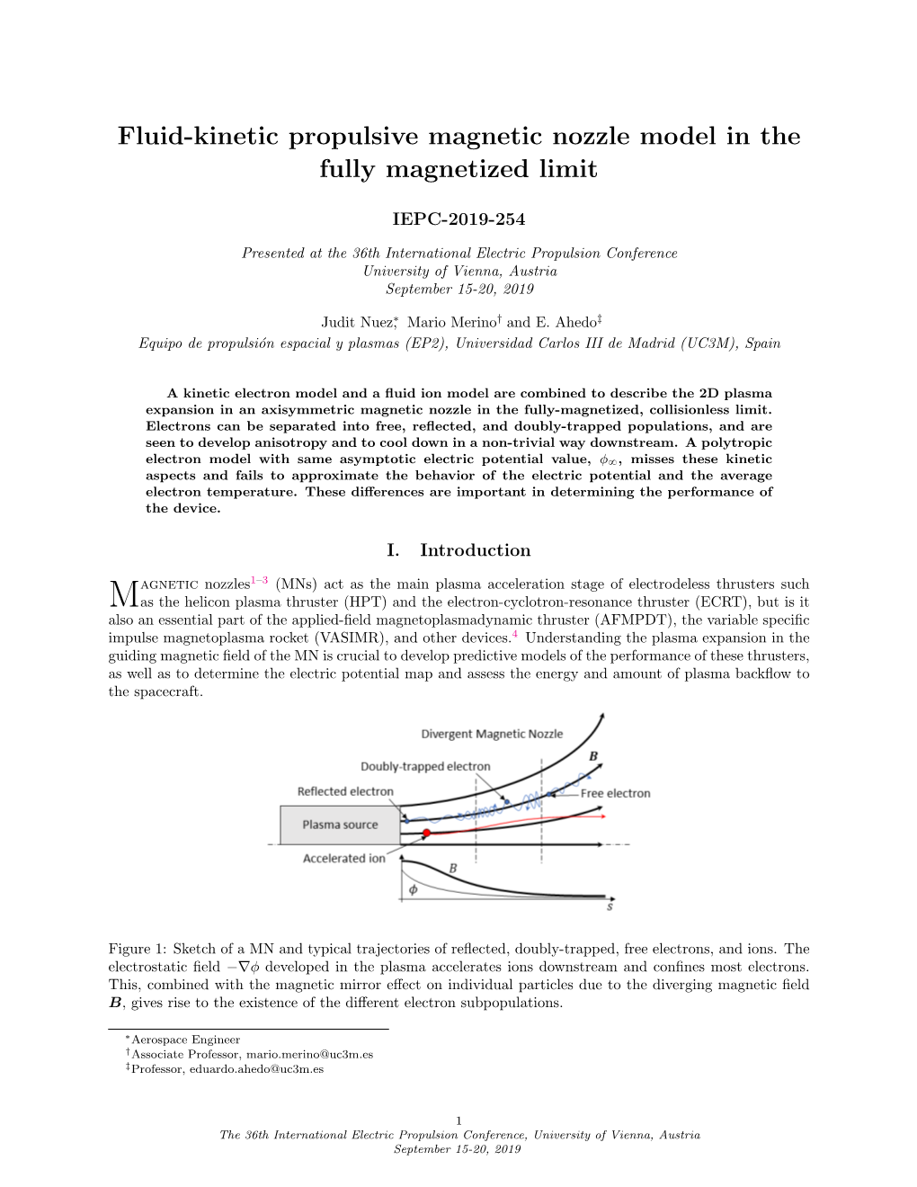 Fluid-Kinetic Propulsive Magnetic Nozzle Model in the Fully Magnetized Limit