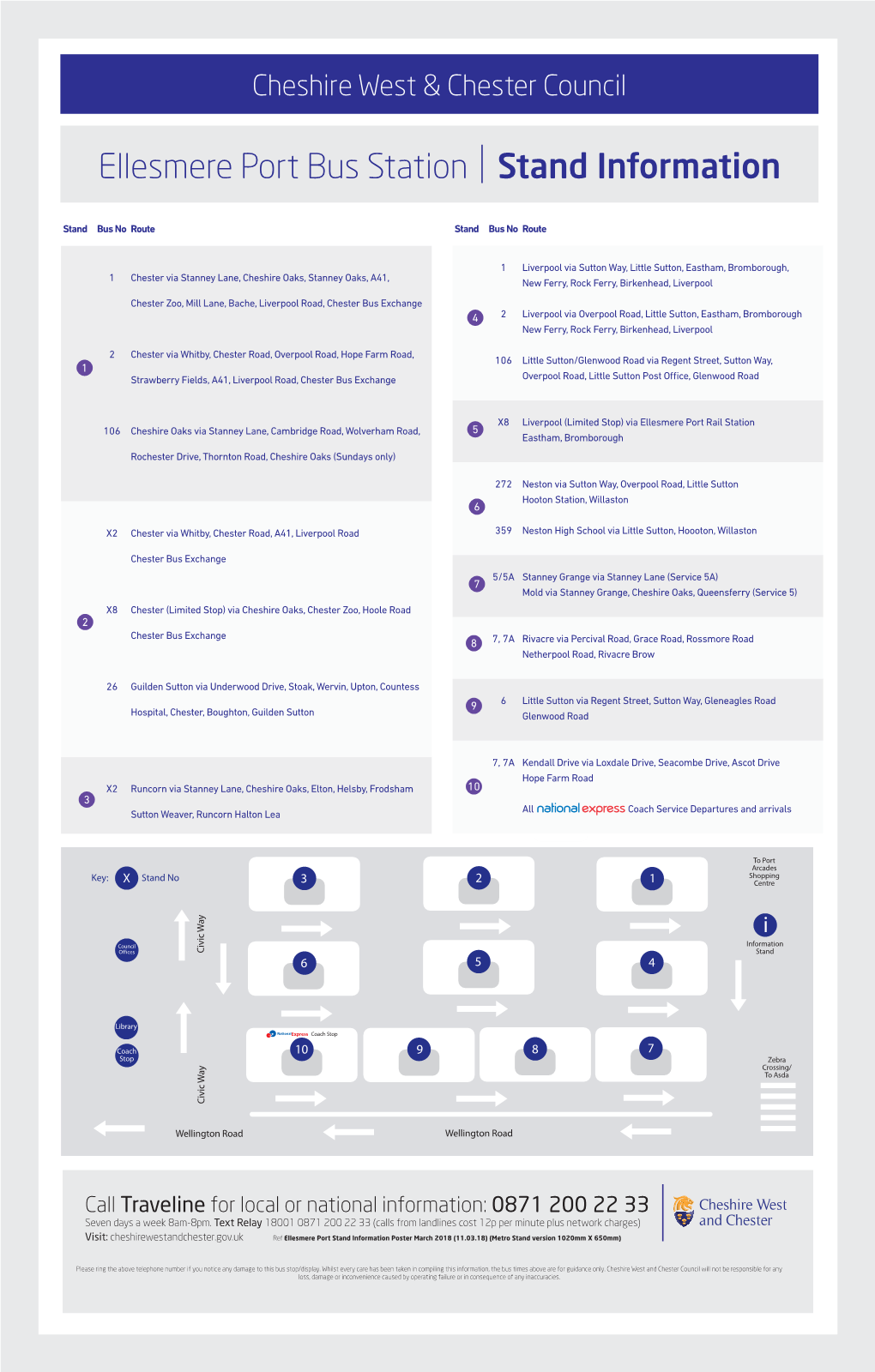 Ellesmere Port Bus Station Stand Information