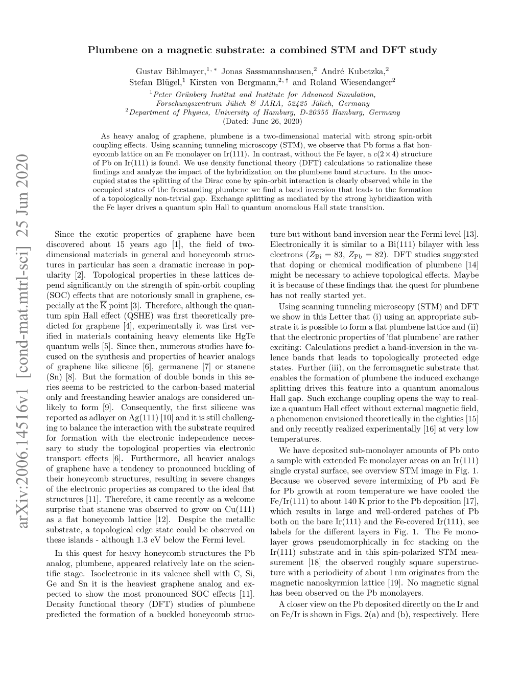 Plumbene on a Magnetic Substrate: a Combined STM and DFT Study