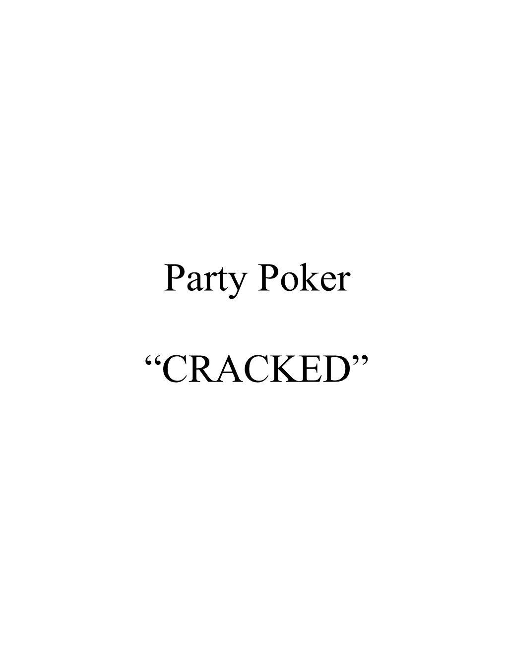 Party Poker —CRACKED“
