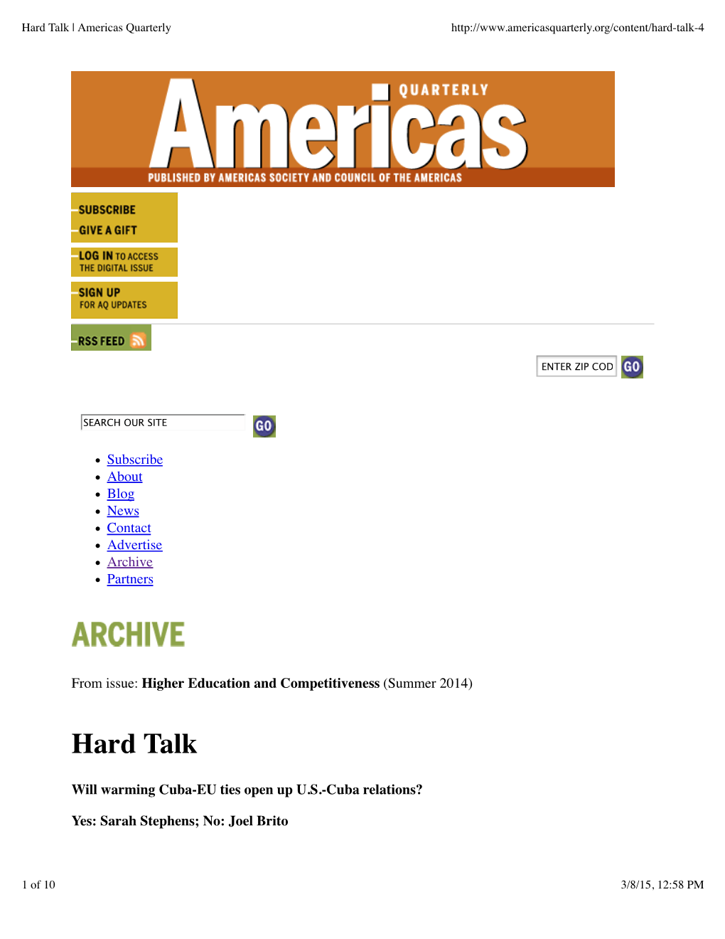 Hard Talk | Americas Quarterly