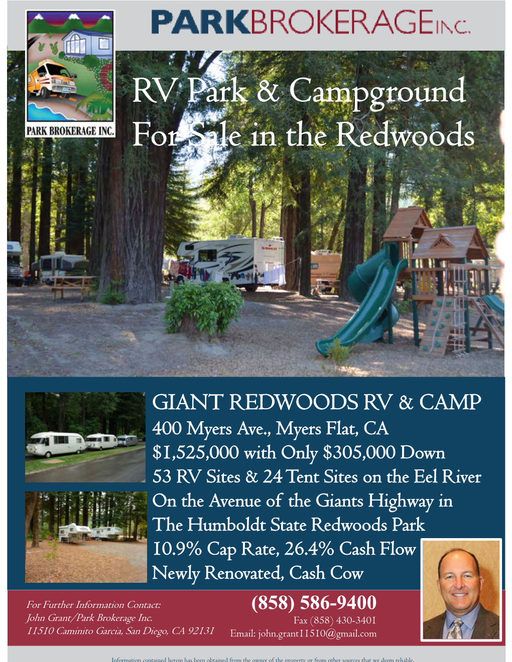 RV Park & Campground for Sale in the Redwoods