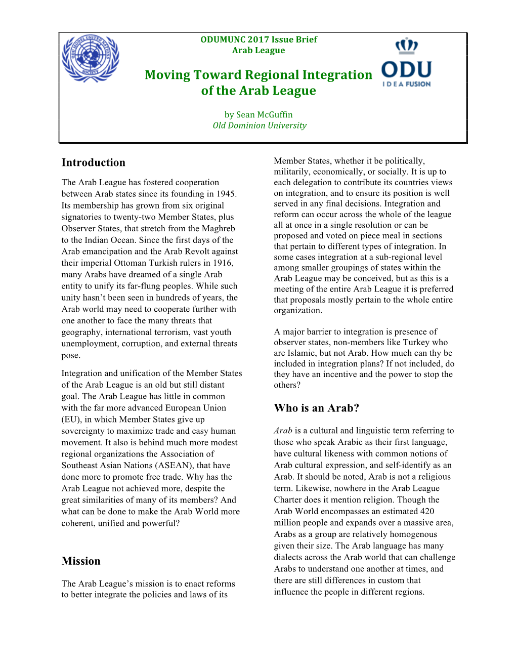 Moving Toward Regional Integration of the Arab League