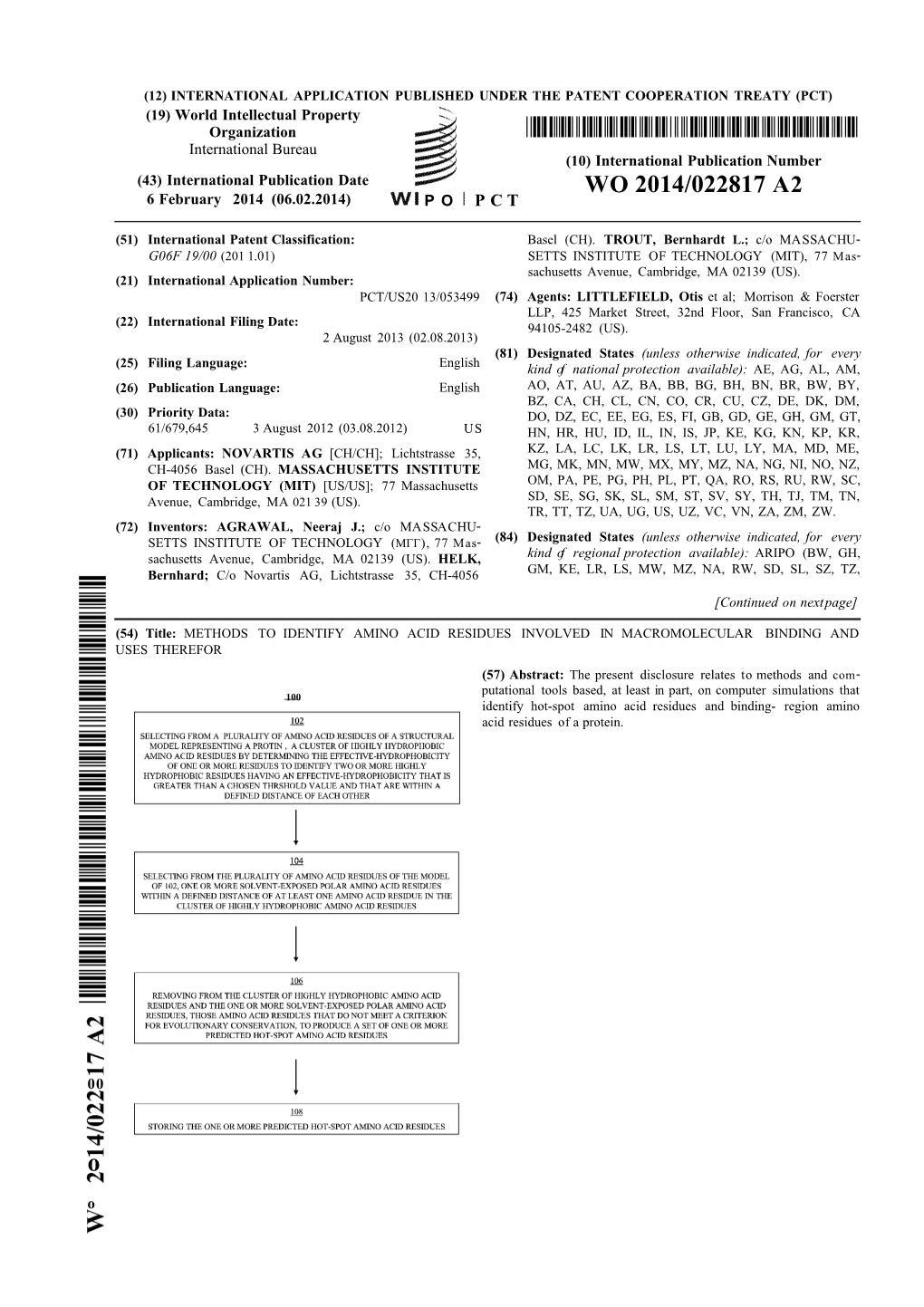 WO 2014/022817 A2 6 February 2014 (06.02.2014) P O P C T