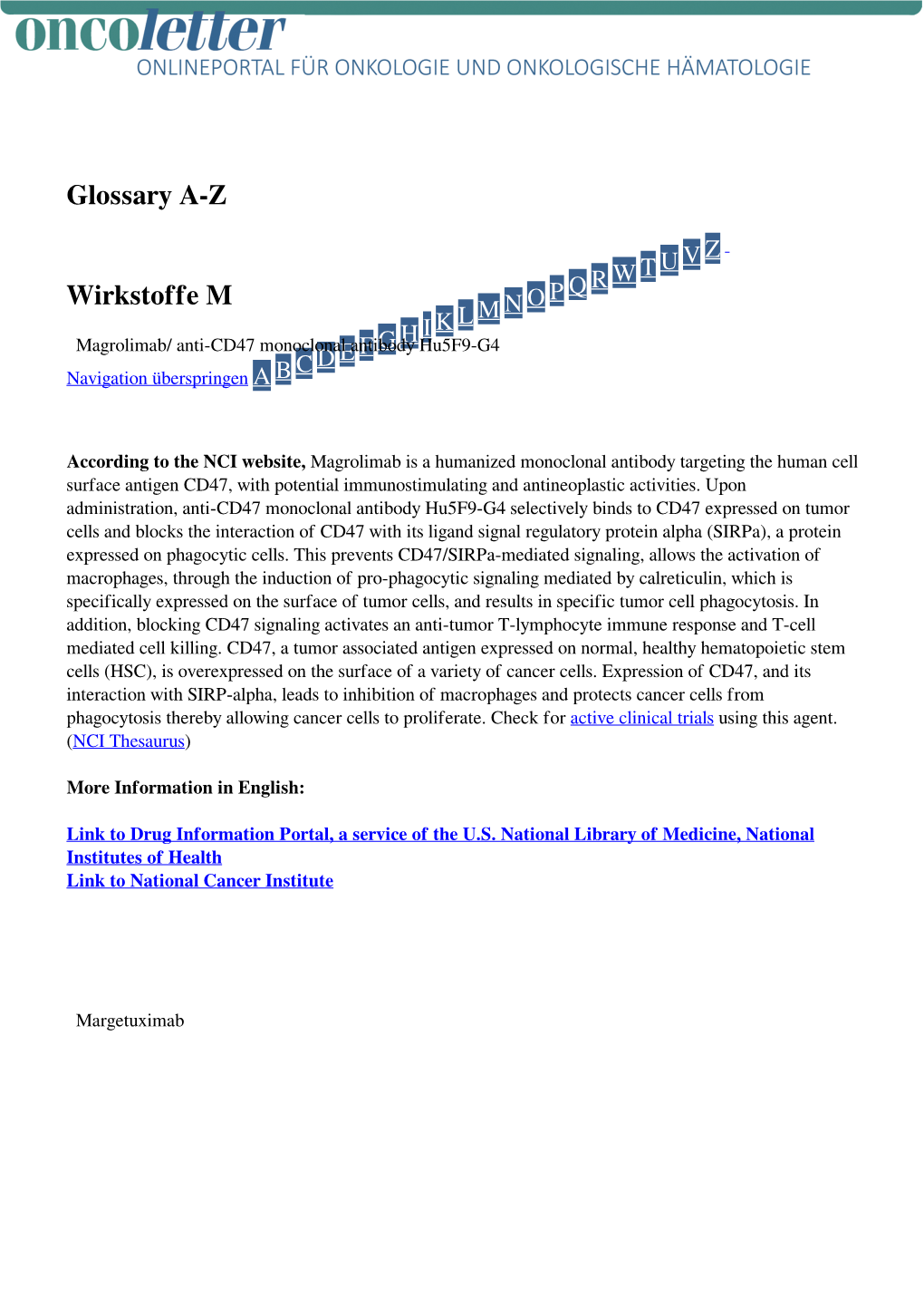 Wirkstoffe M Mechlorethamine Megestrol MEK 162 Melphalan