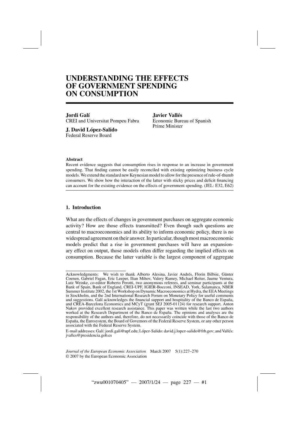 Understanding the Effect of Government Spending