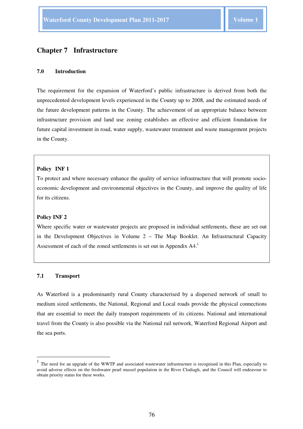 Chapter 7 Infrastructure