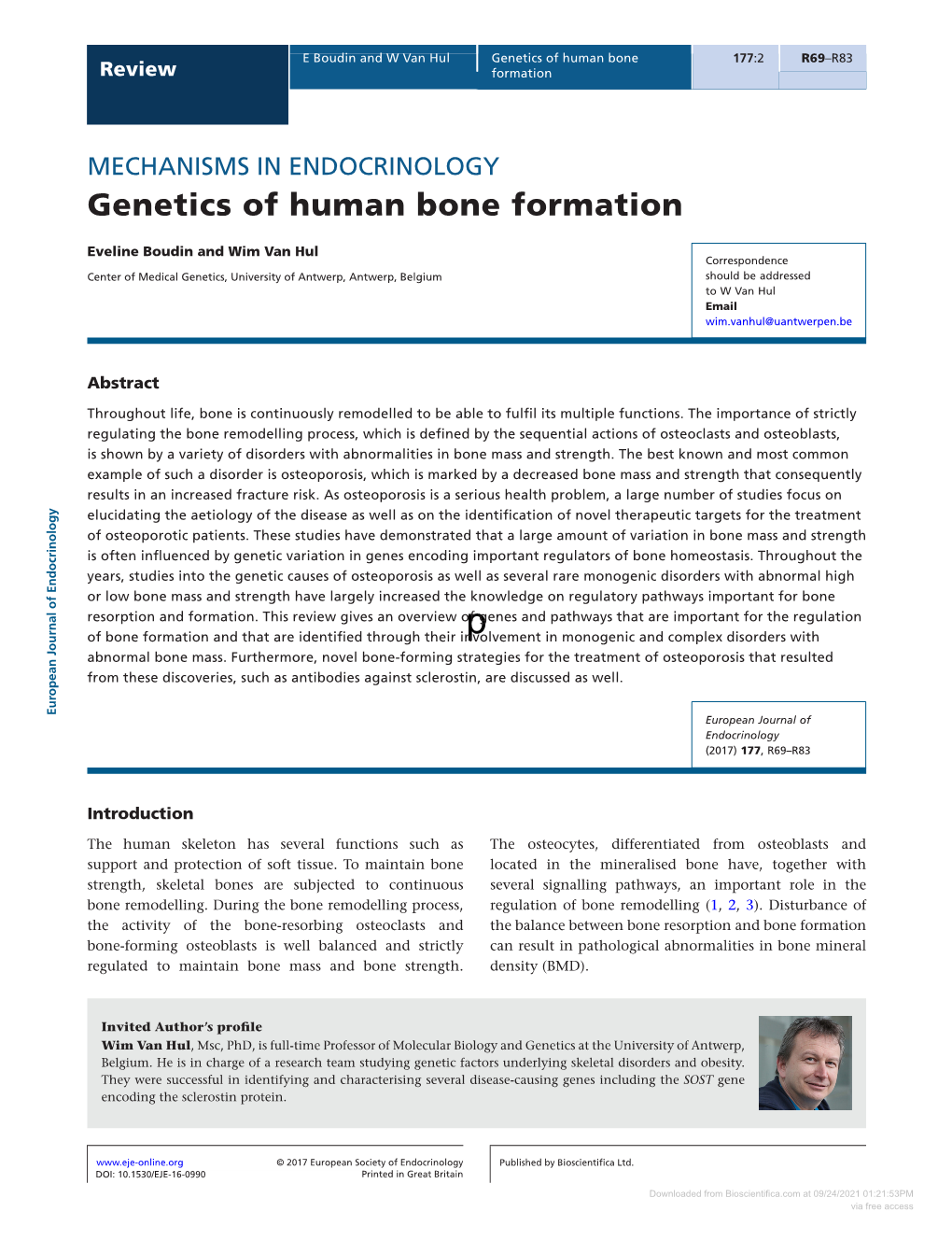 Genetics of Human Bone Formation