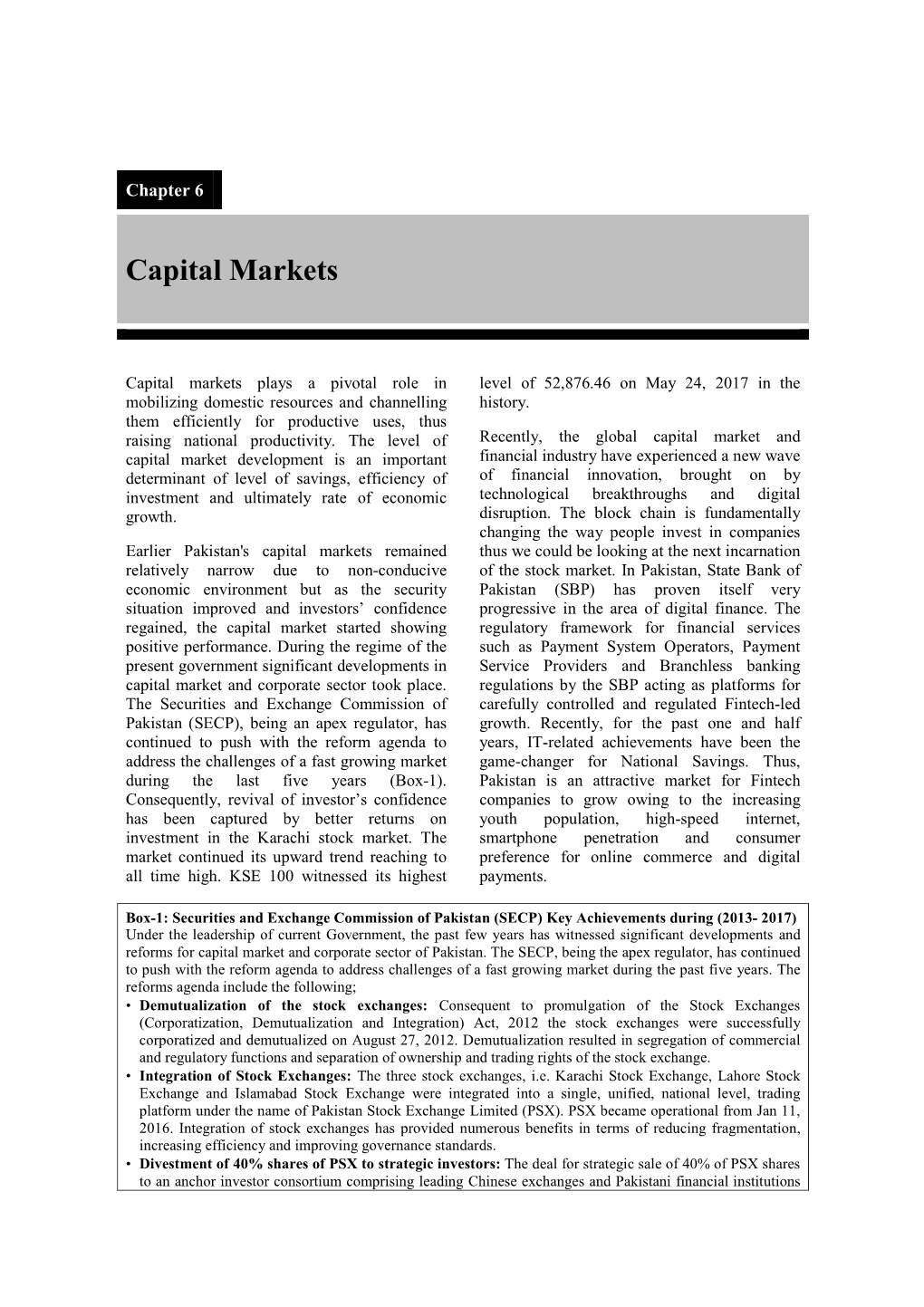 Capital Markets & Corporate Sector