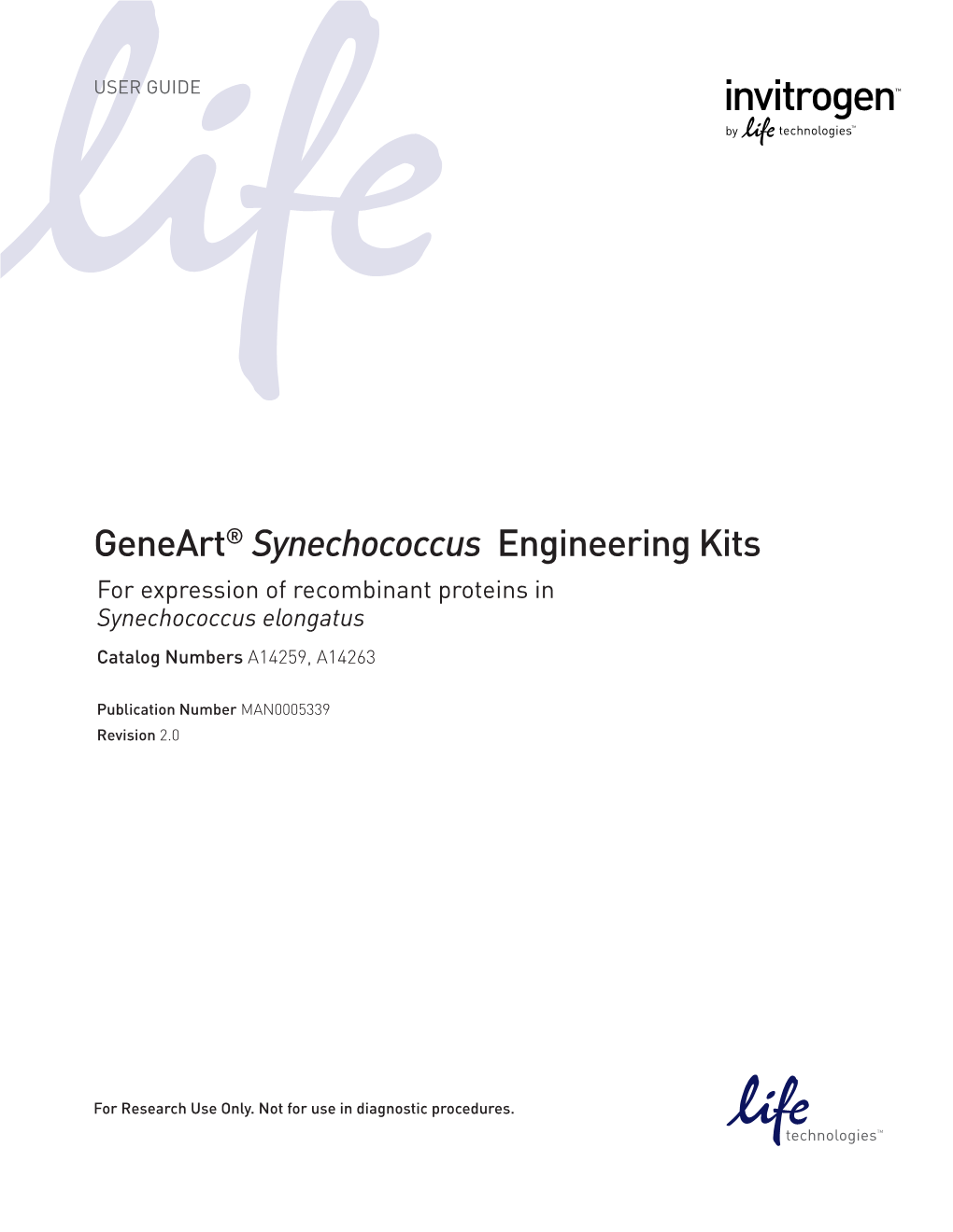 Geneart Synechococcus Engineering Kits