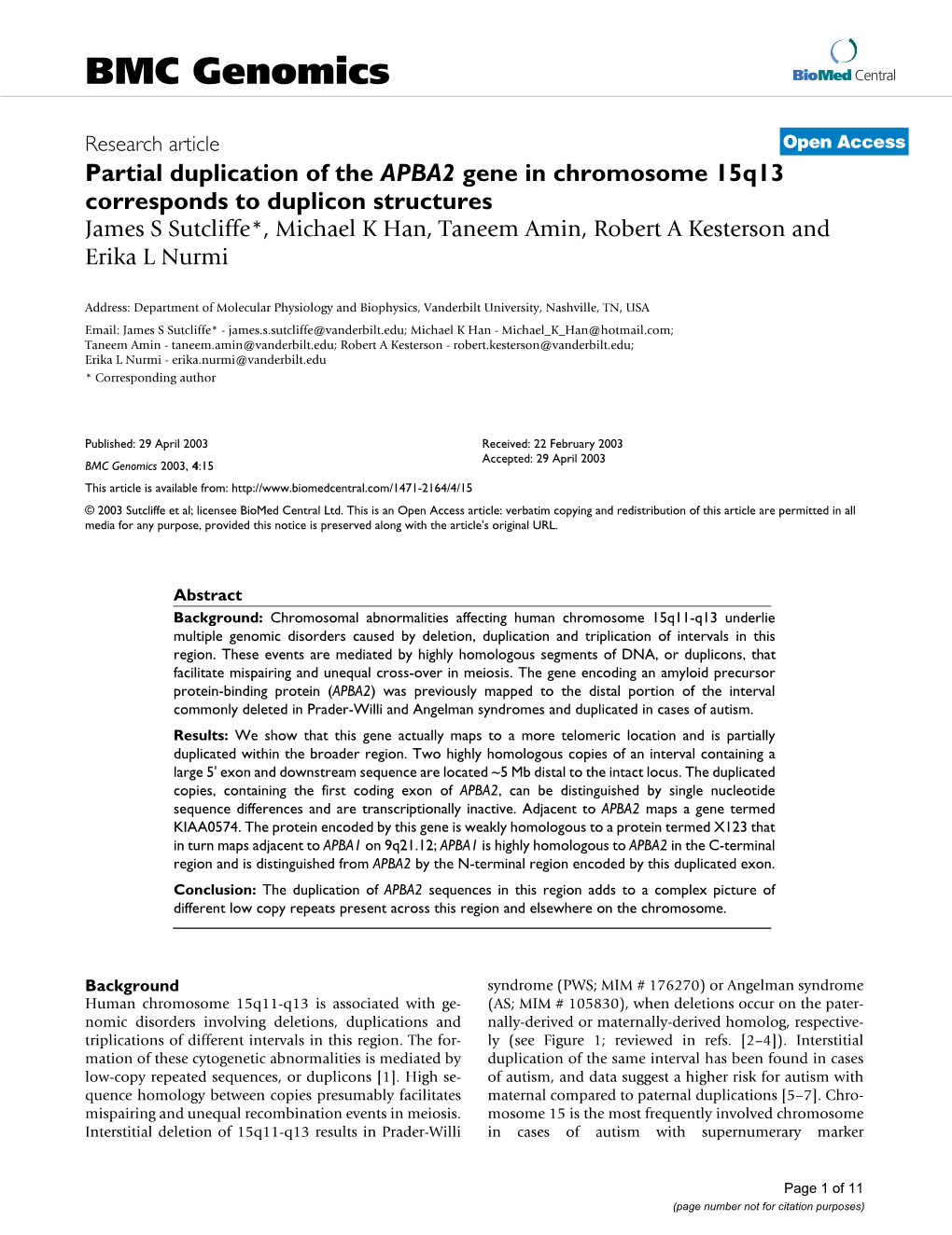 BMC Genomics Biomed Central