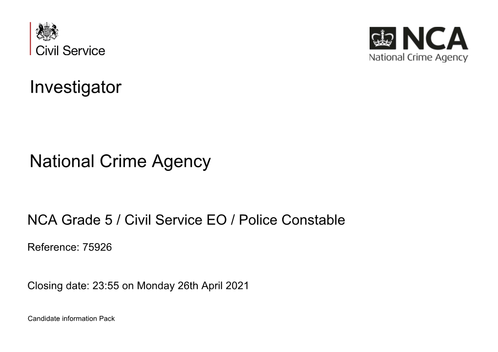 National Crime Agency Candidate Pack