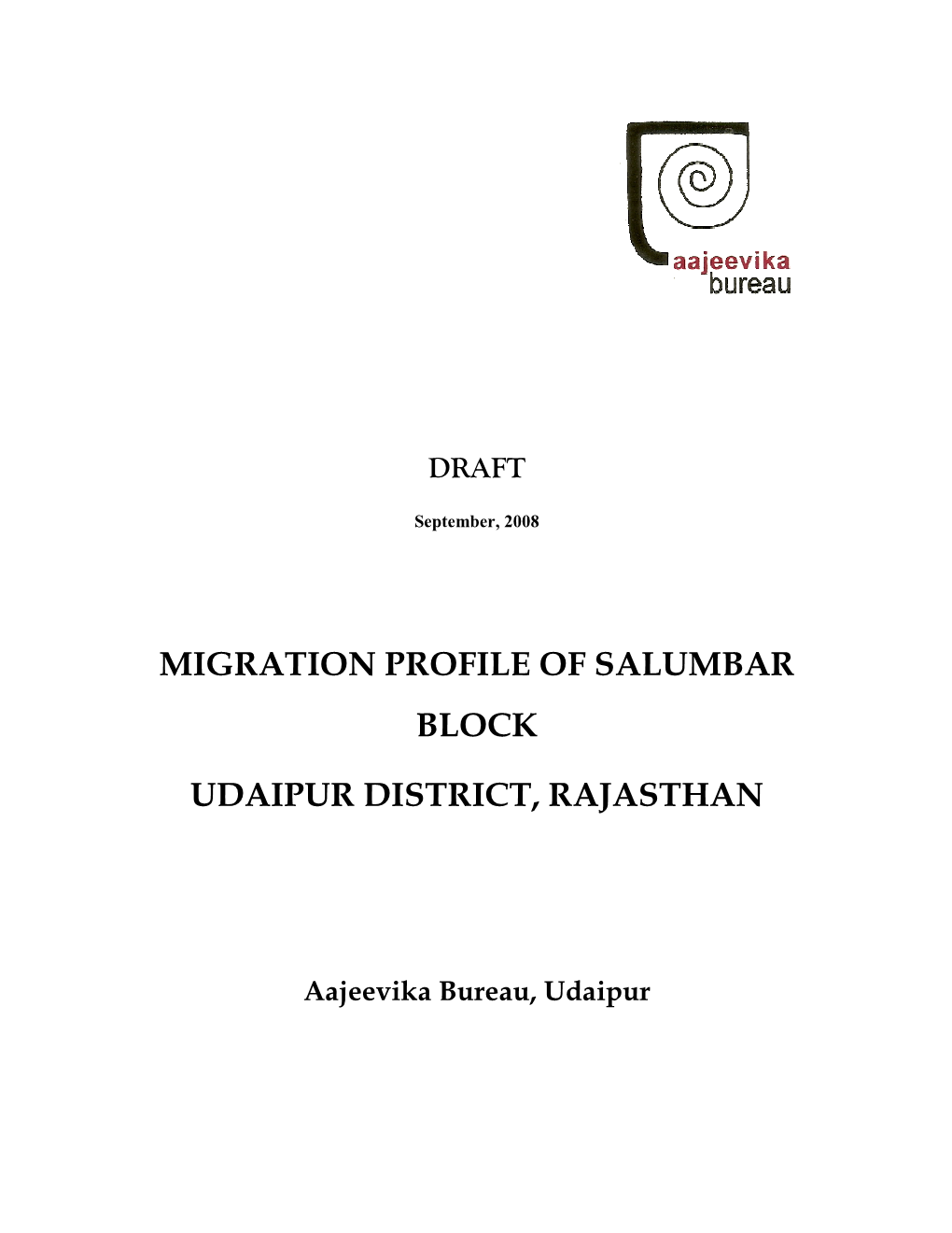 Block Migration Profile of Salumbar, Udaipur