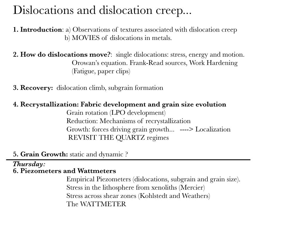 Dislocations and Dislocation Creep