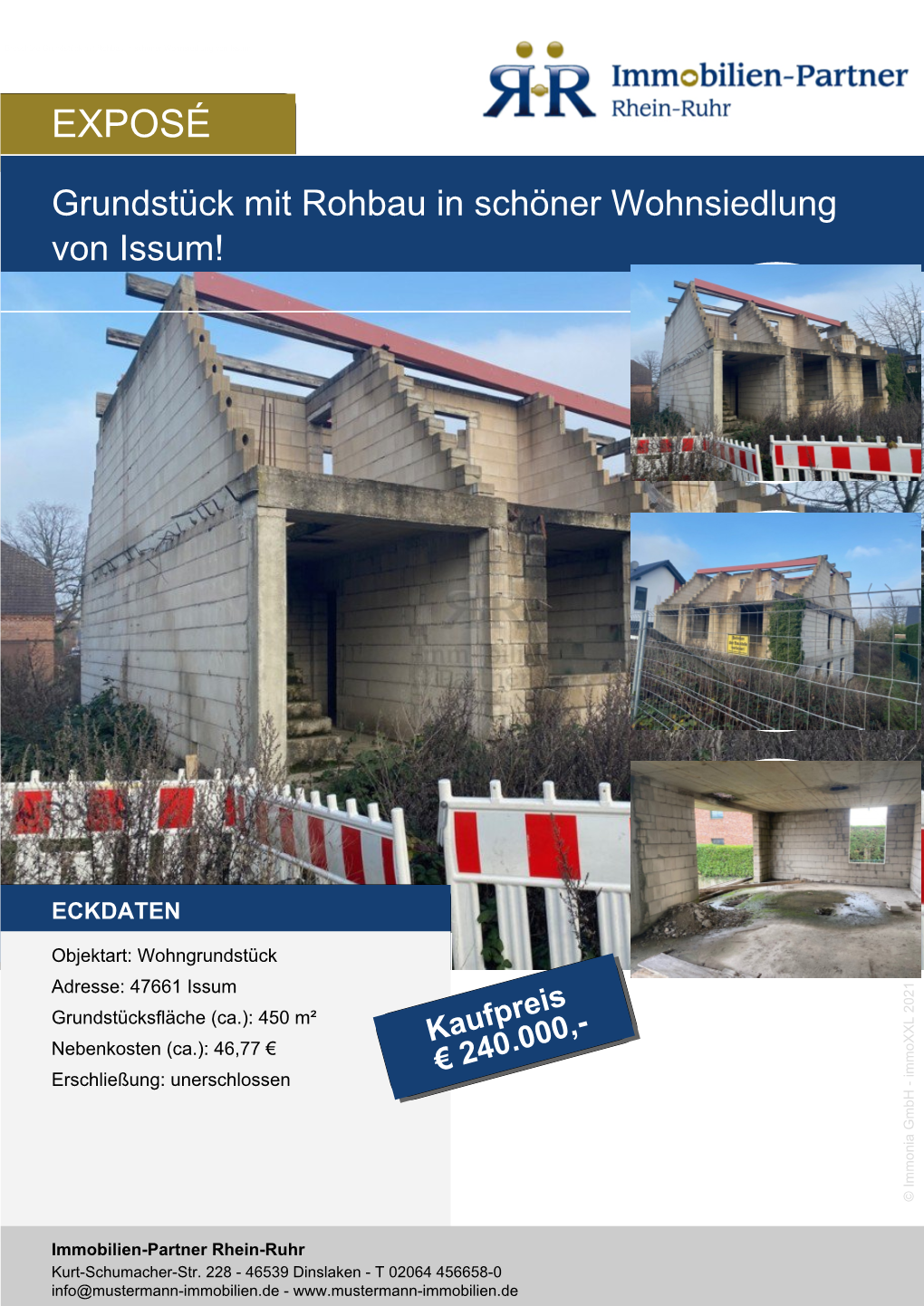 Exposé Broschüre Grundstück Mit Rohbau in Schöner